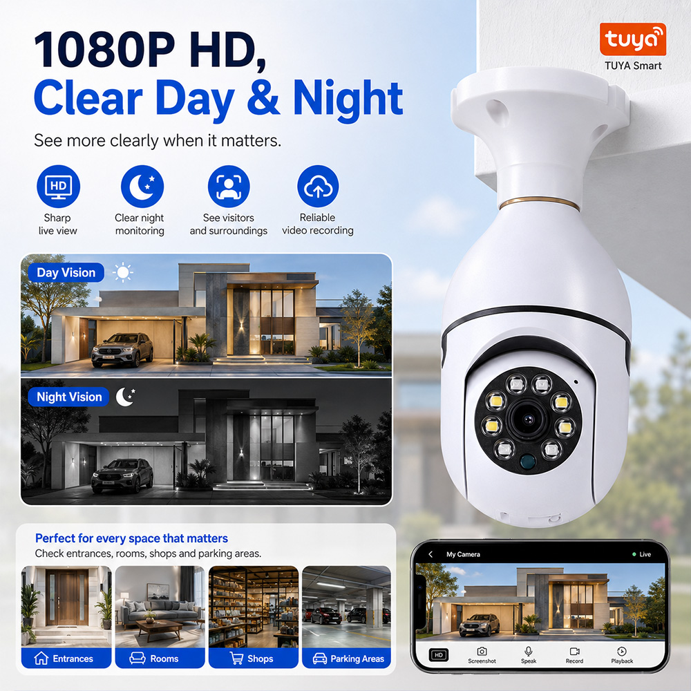 Photography Lighting Wireless - 전구 카메라 투야 무선 조명 2MP