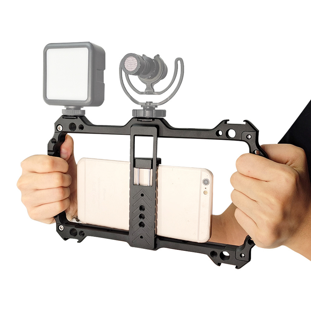 Photography Lighting Rig - 듀얼 핸드그립, 콜드 슈 마운트 및