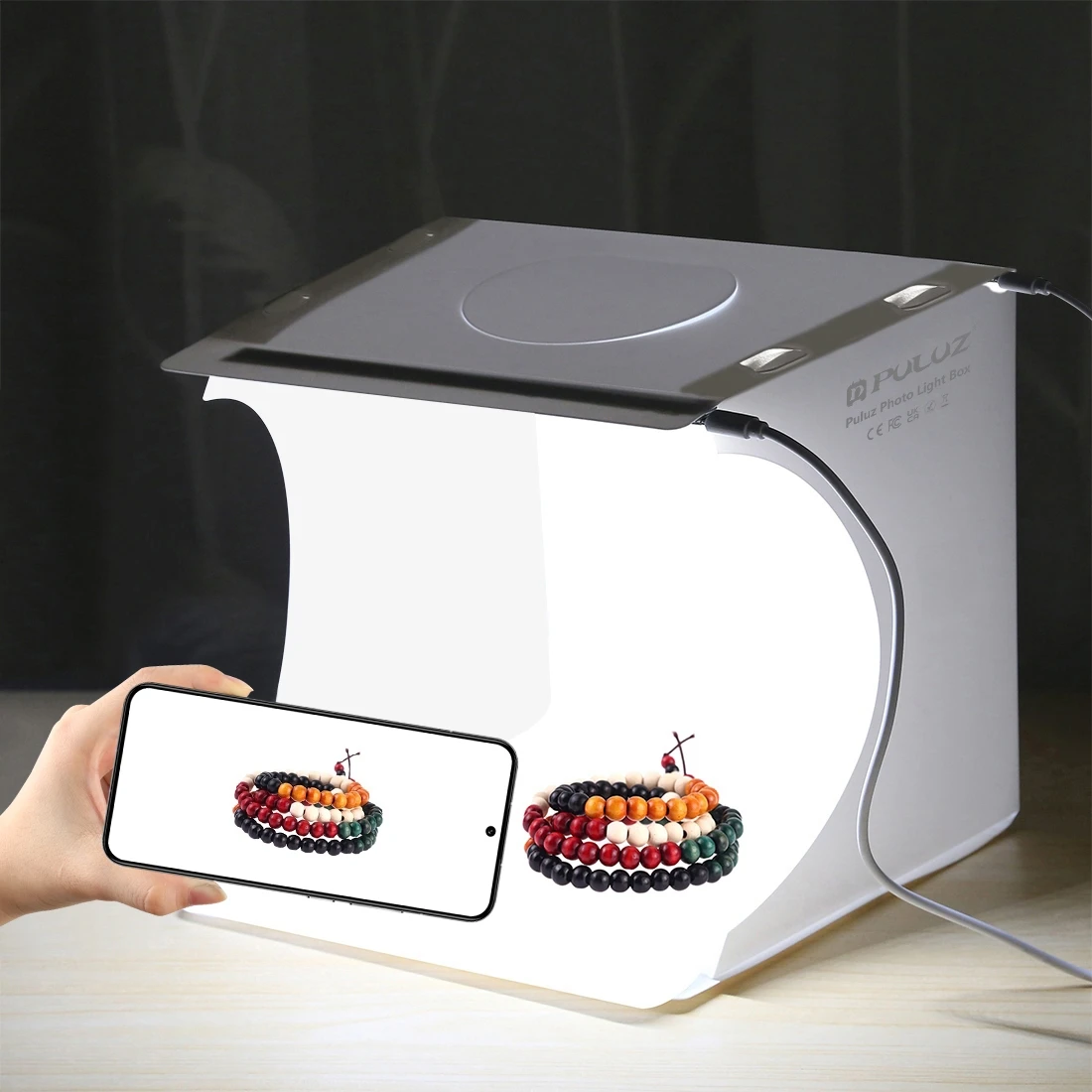 Photography Lighting Tent - PULUZ 20cm 미니 2 LED 패널