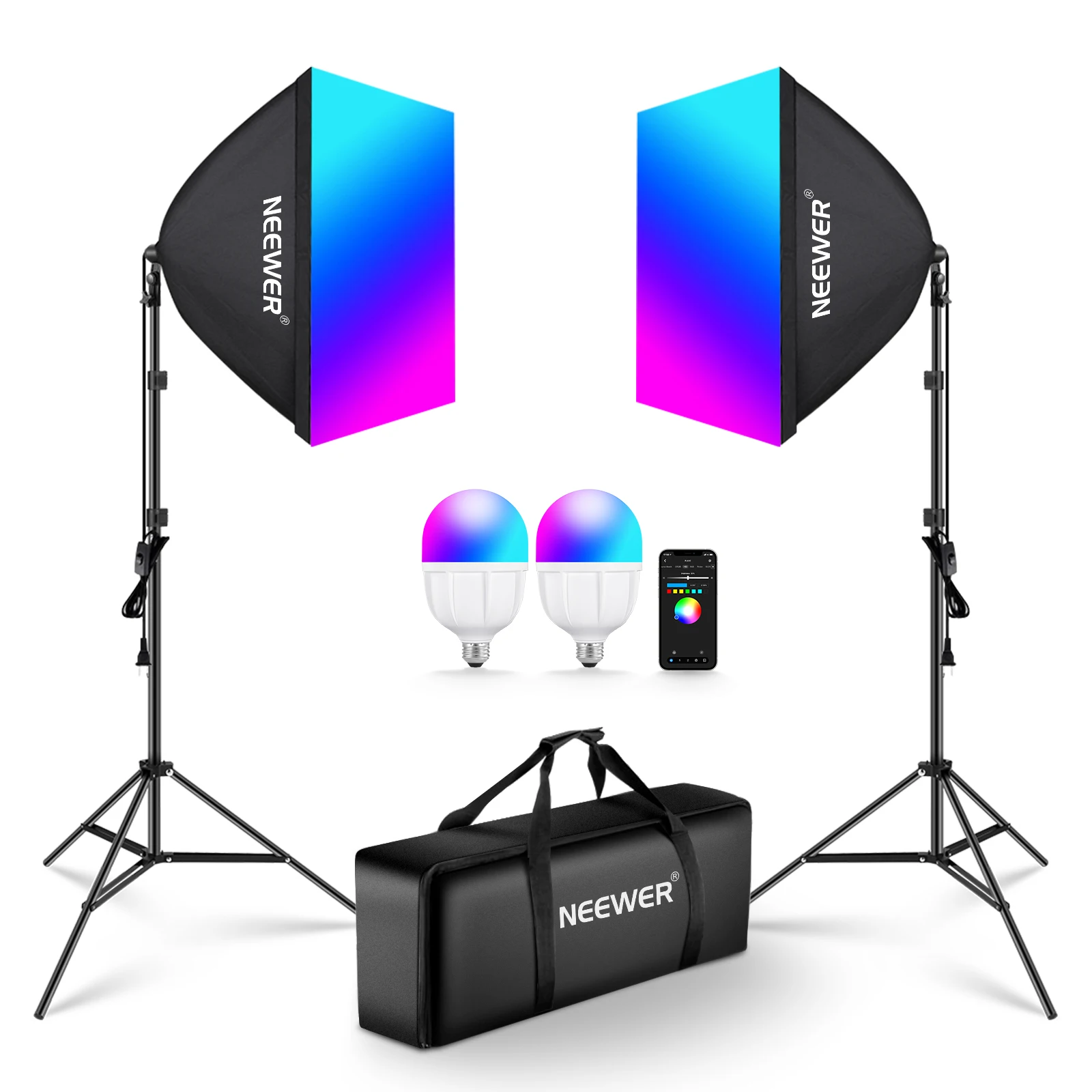 Lighting Effect In Photography - NEEWER RGB 소프트박스 조명 키트 (앱