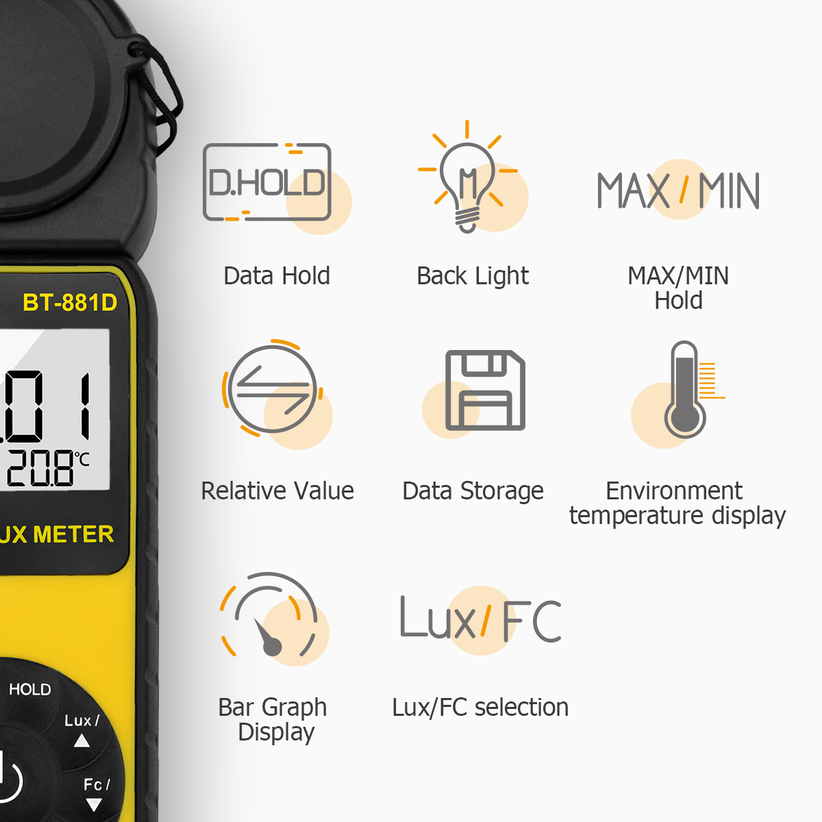 Photography Lighting Handheld - 디지털 조도계 400,000 럭스 휴대용 조도계