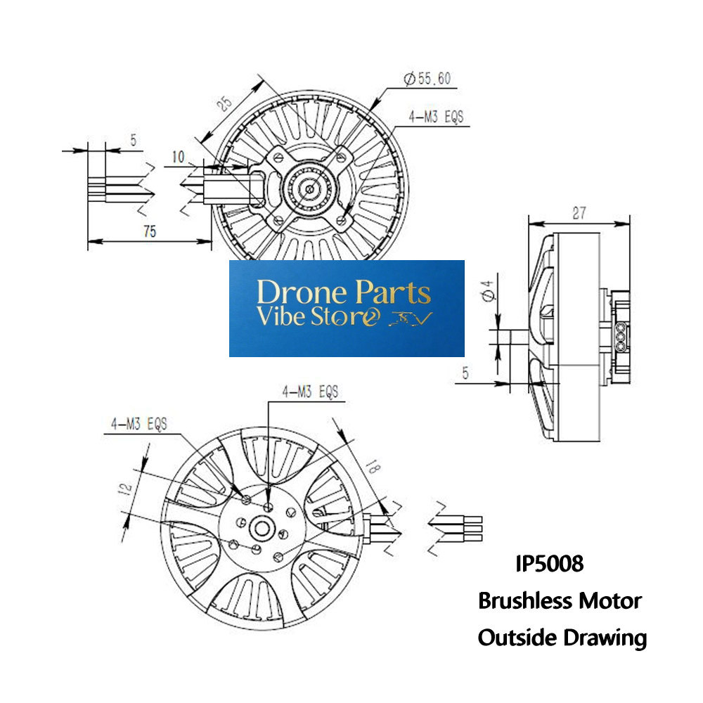 Photography Lighting Material - DParts1IP5008 KV370 멀티 로터 드론용 브러시리스
