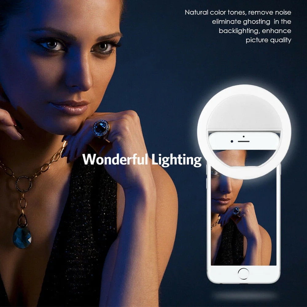 USB 충전식 LED 셀카 링 라이트, 전화 클립 사진 - Photography Lighting Tent 리뷰 및 가격