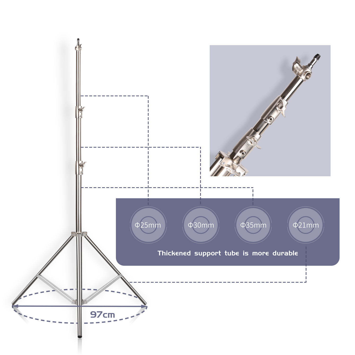 SH 2.8M 스테인레스 스틸 라이트 스탠드 헤비 듀티 - Photography Lighting Material 리뷰 및 가격