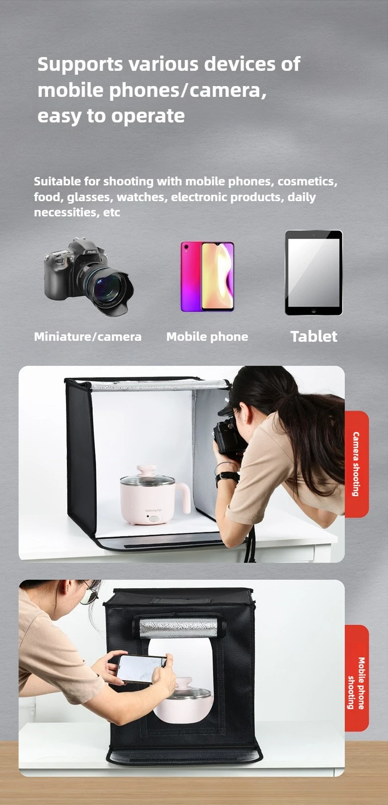 40cm 사진 LED 스튜디오 라이트 박스 사진 조명  - Photography Lighting Kits 리뷰 및 가격