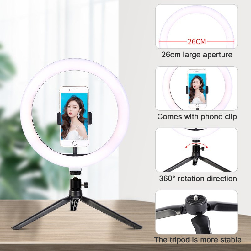 26cm 10 인치 Led 링 Selfie 빛 디 밍이 - Photography Lighting Kits 리뷰 및 가격